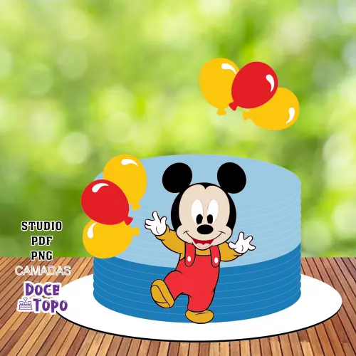 Topo de Bolo Mickey 01 Studio/PDF/PNG