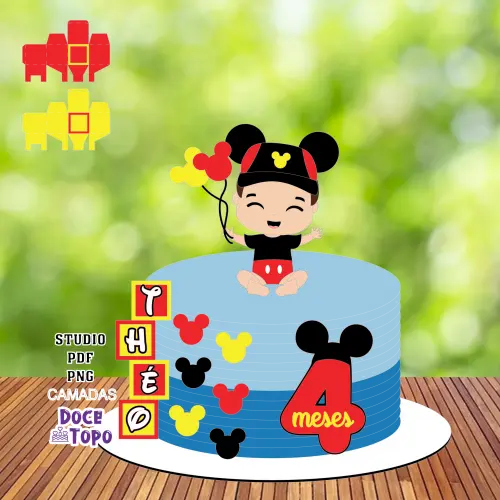 Topo de Bolo Mickey 02 Studio/PDF/PNG