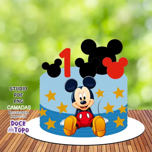 Topo de Bolo Mickey 03 Studio/PDF/PNG