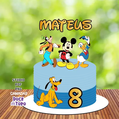 Topo de Bolo Mickey 04 Studio/PDF/PNG