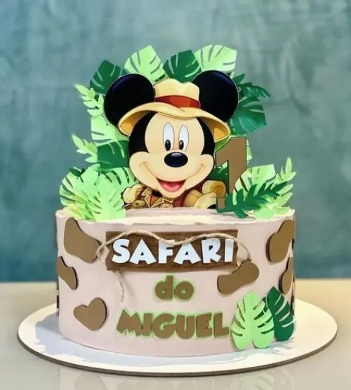 Topo de Bolo Mickey Safari 01 Studio/PDF/PNG