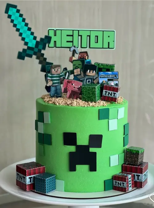 Topo de Bolo Minecraft 02 Studio/PDF/PNG