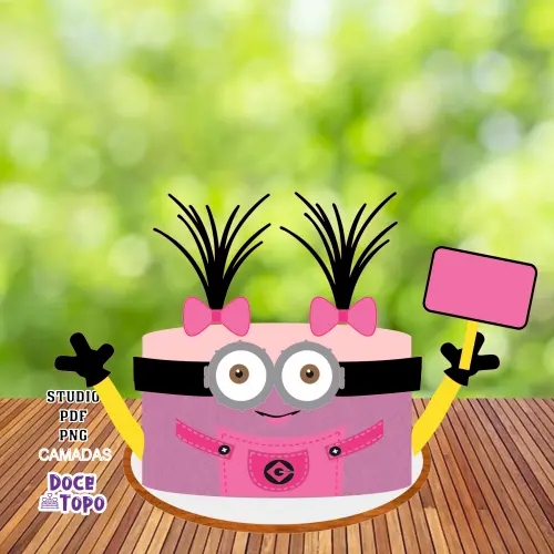 Topo de Bolo Minions 01 Studio/PDF/PNG