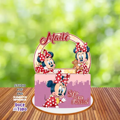 Topo de Bolo Minnie 05 Studio/PDF/PNG