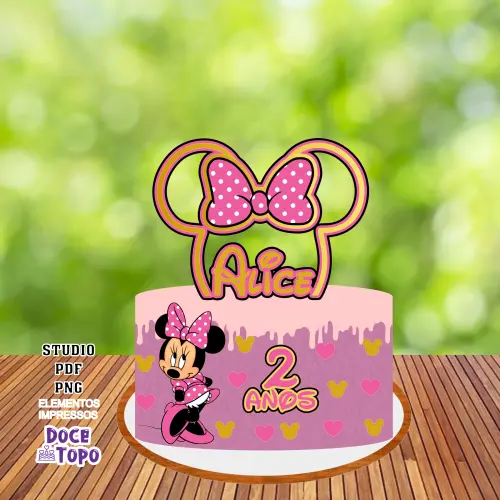 Topo de Bolo Minnie 07 Studio/PDF/PNG