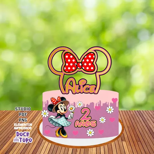 Topo de Bolo Minnie 09 Studio/PDF/PNG