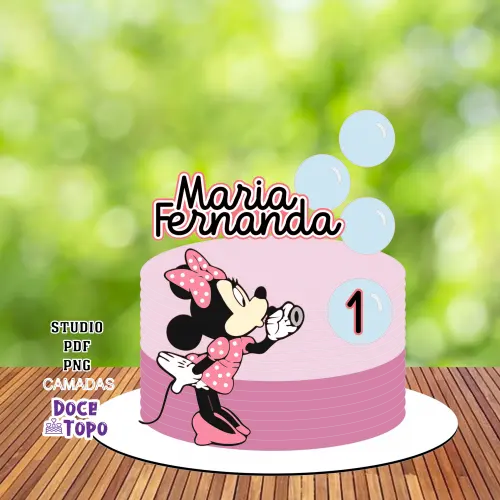 Topo de Bolo Minnie 10 Studio/PDF/PNG