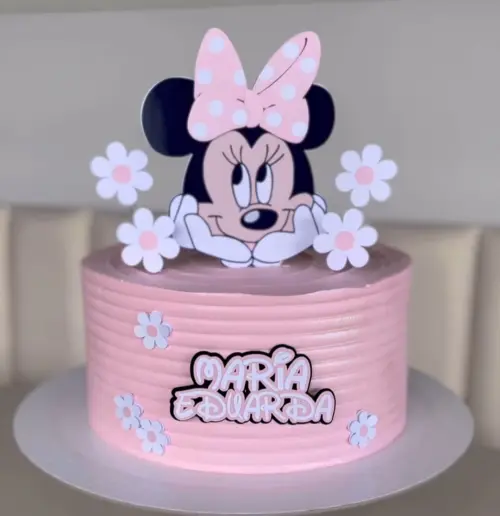 Topo de Bolo Minnie Rosa Studio/PDF/PNG