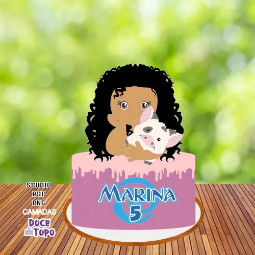 Topo de Bolo Moana 02 Studio/PDF/PNG