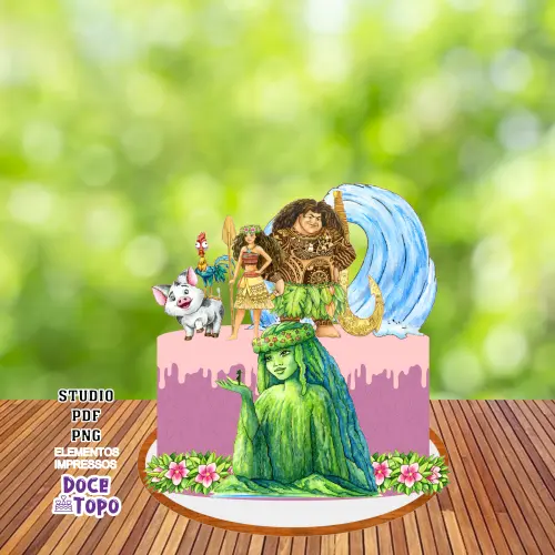 Topo de Bolo Moana 04 Studio/PDF/PNG