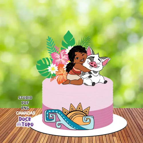 Topo de Bolo Moana 06 Studio/PDF/PNG