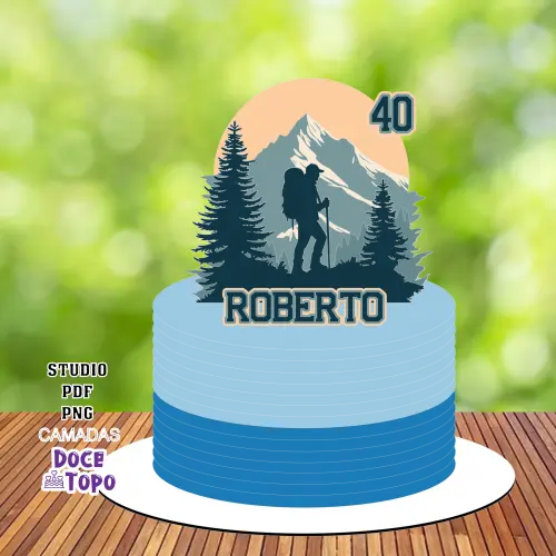 Topo de Bolo Montanhista 01 Studio/PDF/PNG