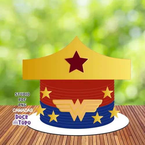 Topo de Bolo Mulher Maravilha 02 Studio/PDF/PNG