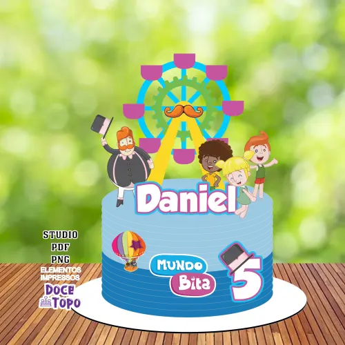 Topo de Bolo Mundo Bita 02 Studio/PDF/PNG