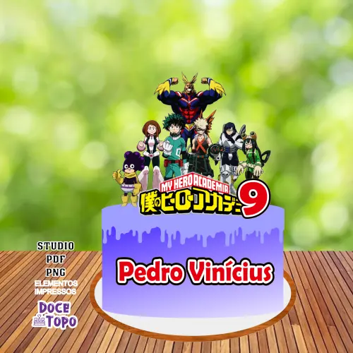 Topo de Bolo My Hero Academy 01 Studio/PDF/PNG