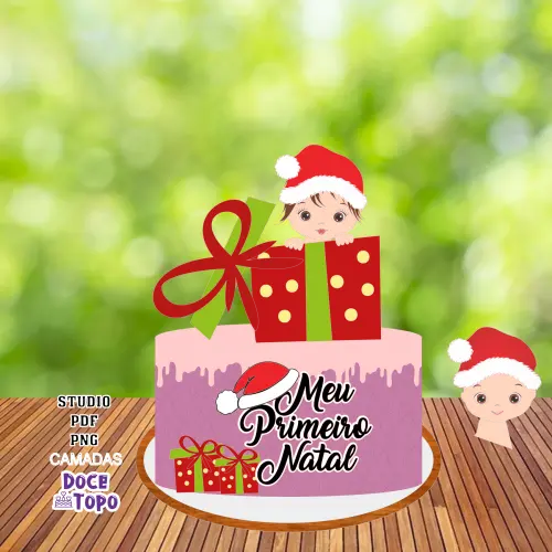 Topo de Bolo Natal 02 Studio/PDF/PNG