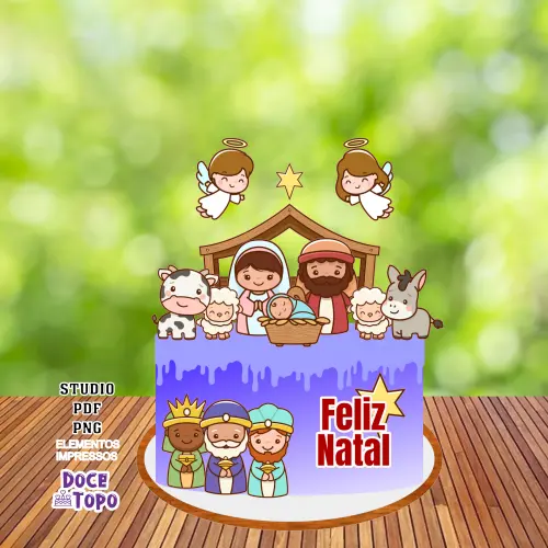 Topo de Bolo Natal 21 Studio/PDF/PNG