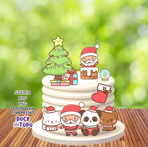 Topo de Bolo Natal 22 Studio/PDF/PNG