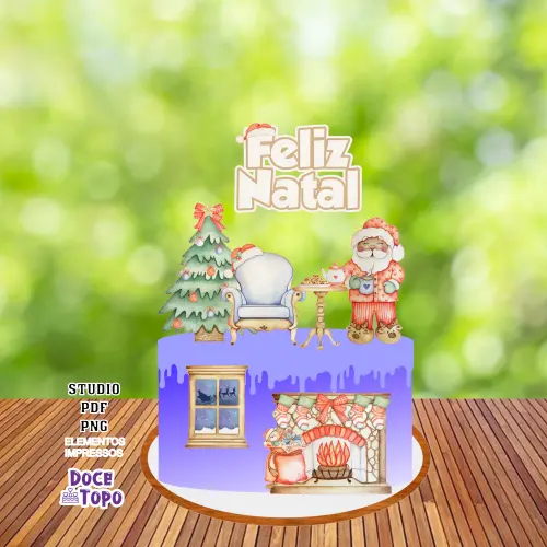Topo de Bolo Natal 23 Studio/PDF/PNG