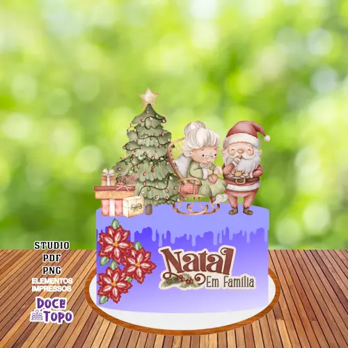 Topo de Bolo Natal 25 Studio/PDF/PNG