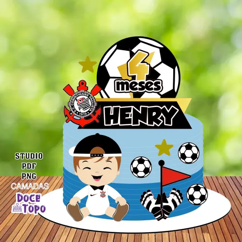 Topo de Bolo Corinthians 02 Studio/PDF/PNG