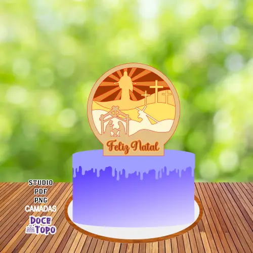 Topo de Bolo Natal Presépio 02 Studio/PDF/PNG