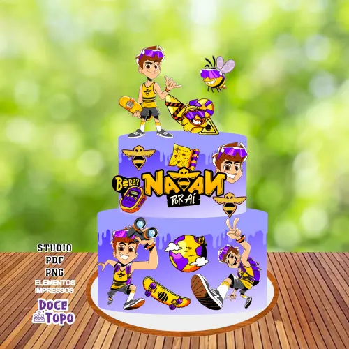 Topo de Bolo Natan Por Aí 02 Studio/PDF/PNG