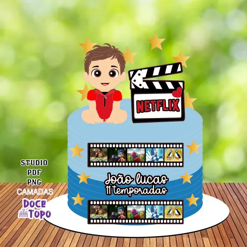 Topo de Bolo Netflix 03 Studio/PDF/PNG