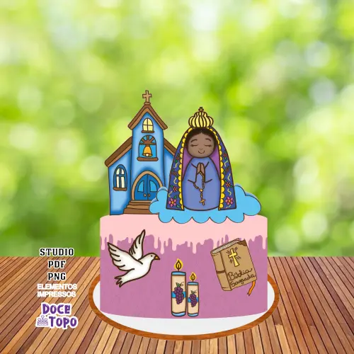 Topo de Bolo Nossa Senhora Aparecida 01 Studio/PDF/PNG