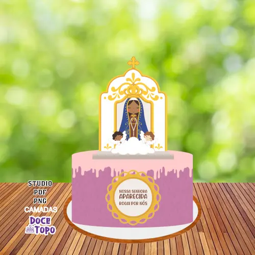 Topo de Bolo Nossa Senhora Aparecida 02 Studio/PDF/PNG