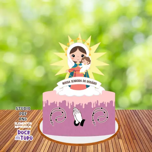 Topo de Bolo Nossa Senhora do Rosário 02 Studio/PDF/PNG