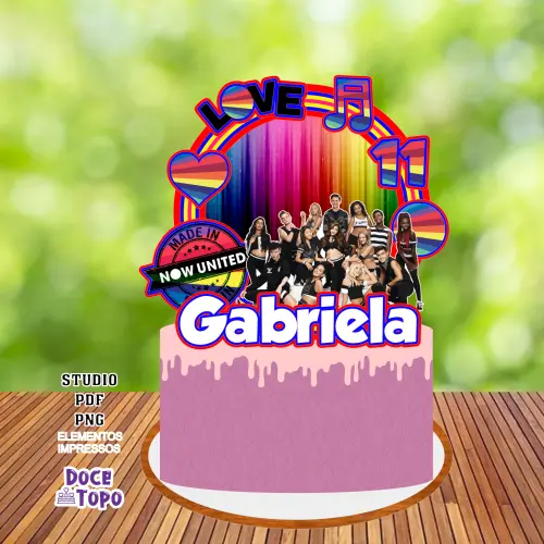 Topo de Bolo Now United 01 Studio/PDF/PNG