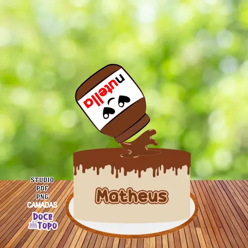 Topo de Bolo Nutella Studio/PDF/PNG