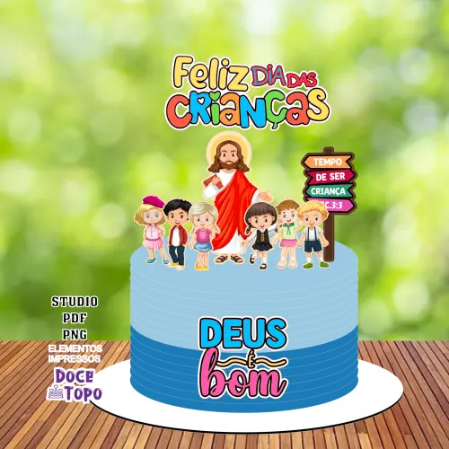 Topo de Bolo Dia das Crianças 02 Studio/PDF/PNG