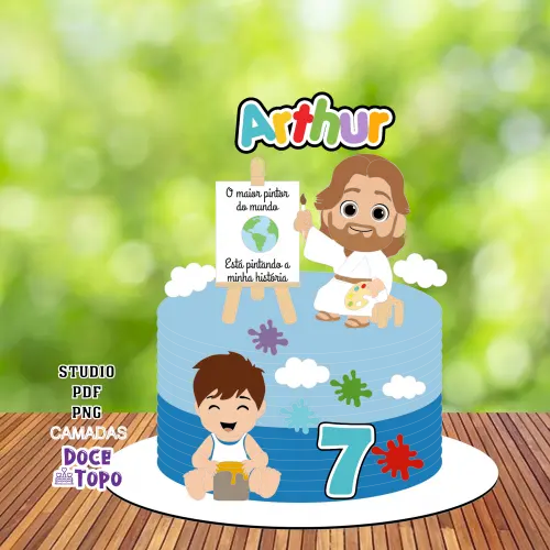 Topo de Bolo O Maior Pintor do Mundo Studio/PDF/PNG