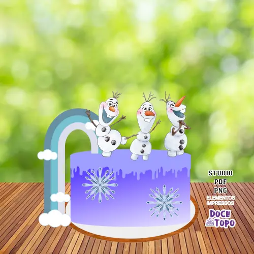 Topo de Bolo Olaf Studio/PDF/PNG
