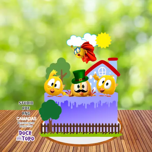 Topo de Bolo Onde está Chicky Studio/PDF/PNG