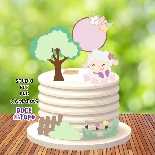 Topo de Bolo Ovelhinha 07 Studio/PDF/PNG