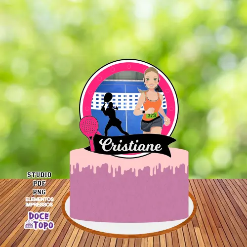 Topo de Bolo Padel Corrida Studio/PDF/PNG