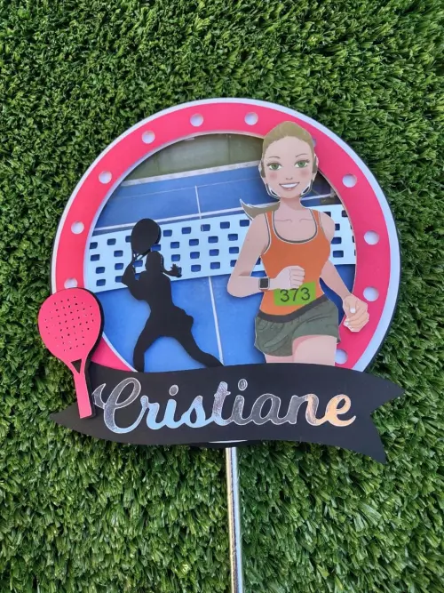 Topo de Bolo Padel Corrida Studio/PDF/PNG