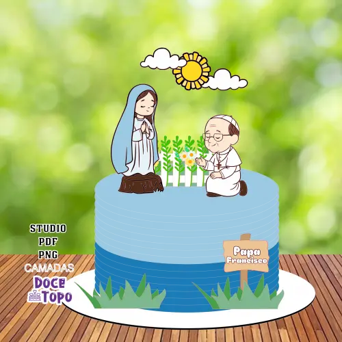 Topo de Bolo Papa Francisco 01 Studio/PDF/PNG