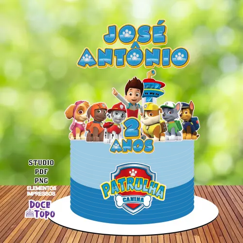 Topo de Bolo Patrulha Canina 01 Studio/PDF/PNG