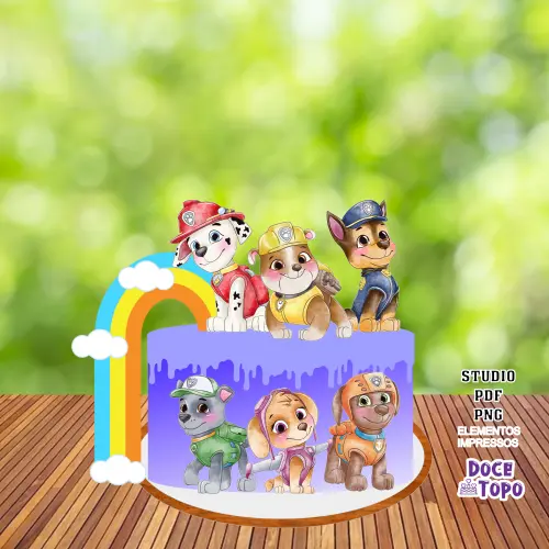Topo de Bolo Patrulha Canina 03 Studio/PDF/PNG