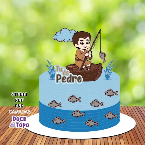 Topo de Bolo Pedro Discípulo de Jesus 02 Studio/PDF/PNG