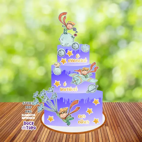Topo de Bolo Pequeno Príncipe 04 Studio/PDF/PNG