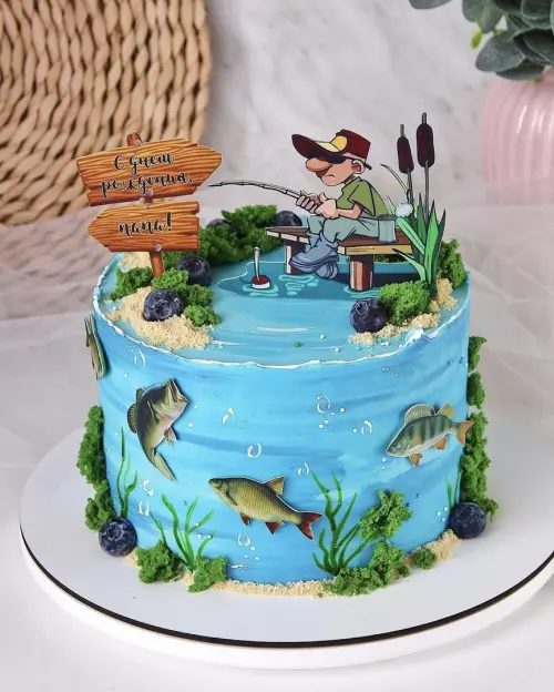 Topo de Bolo Pescaria 03 Studio/PDF/PNG