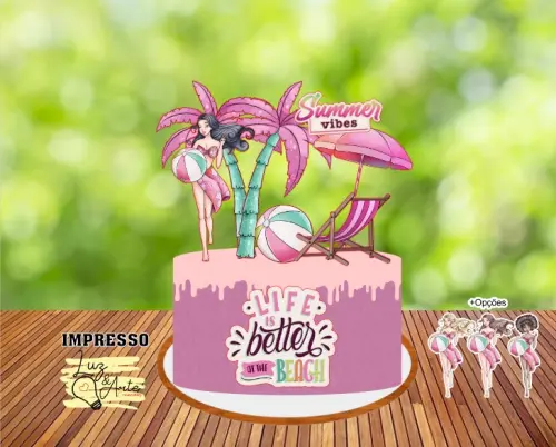 Topo de Bolo Pink Girl 02 Studio/PDF/PNG