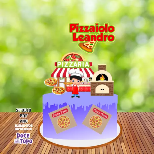 Topo de Bolo Pizzaria 01 Studio/PDF/PNG