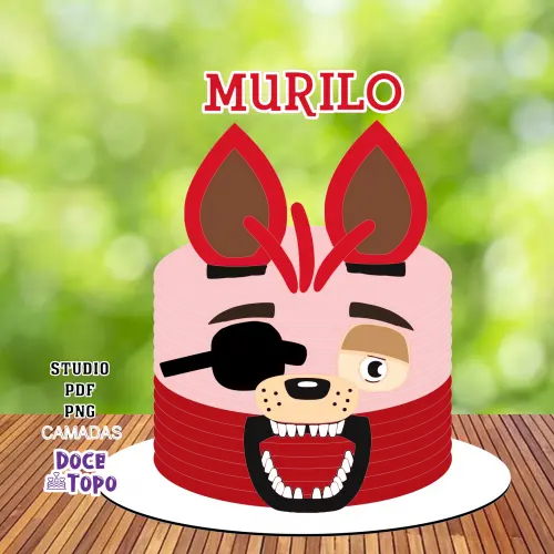 Topo de Bolo Animatronics FNAF 01 Studio/PDF/PNG
