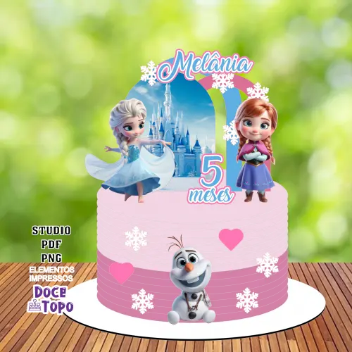 Topo de Bolo Frozen 07 Studio/PDF/PNG